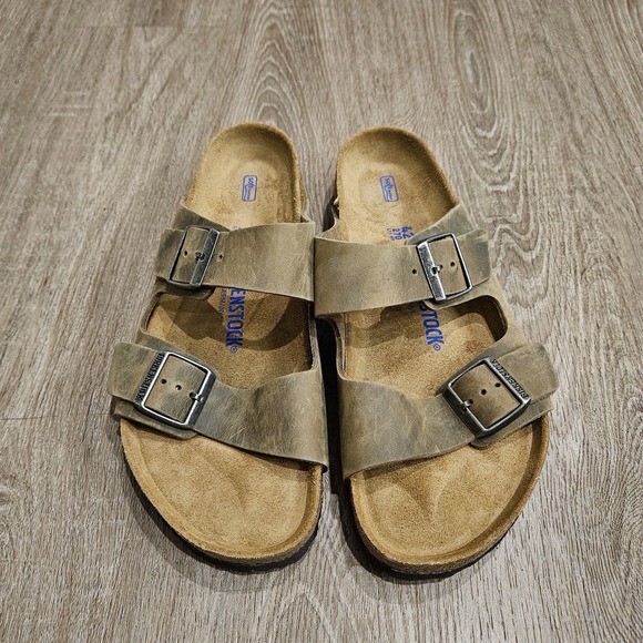 Birkenstock Arizona Soft Footbed Faded Khaki Oiled Leather Sandals EU 42 US 9 main image 4